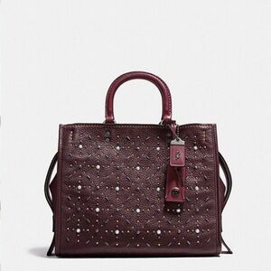 Coach Rogue 30 Oxblood 1941 Satchel/Crossbody with Rivets RARE 12641